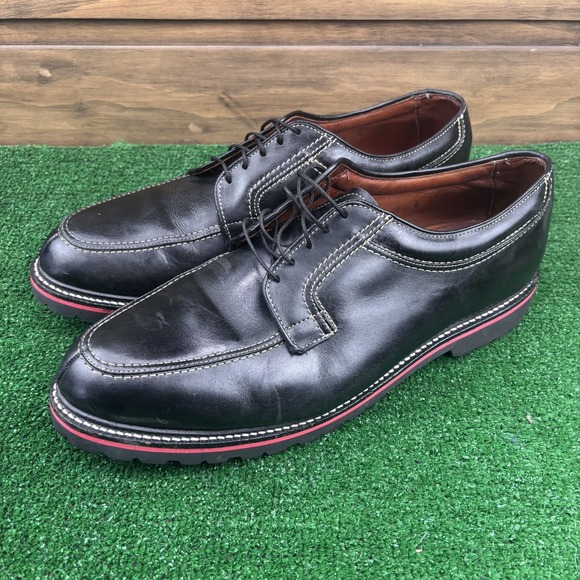 Allen Edmonds Wilbert Split Toe Oxford Shoes‎ Men's Size 8 Black Leather Comfort - Picture 1 of 16